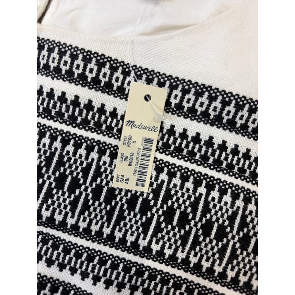 Madewell Cabana Jacquard Shift Dress Womens Small NWT Ivory Black MSRP $158 - Picture 3 of 8